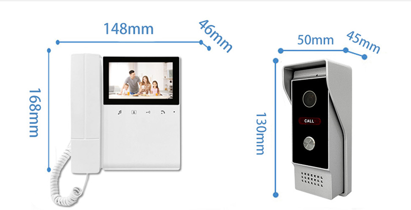 Peephole Camera Viewer - Monitor TFT 4,3 cala, 4-przewodowy wideodomofon