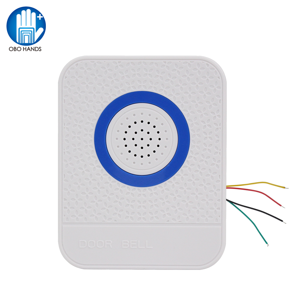Home Security Ring System - 4 przewody przewodowy biały dzwonek DC12V