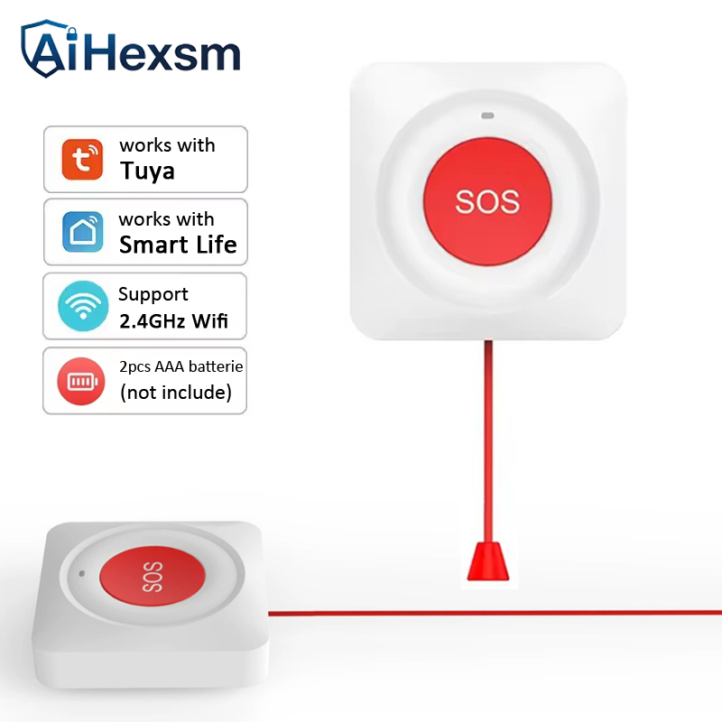 Home Security Key - Przycisk SOS WiFi Tuya, łatwe wyciąganie