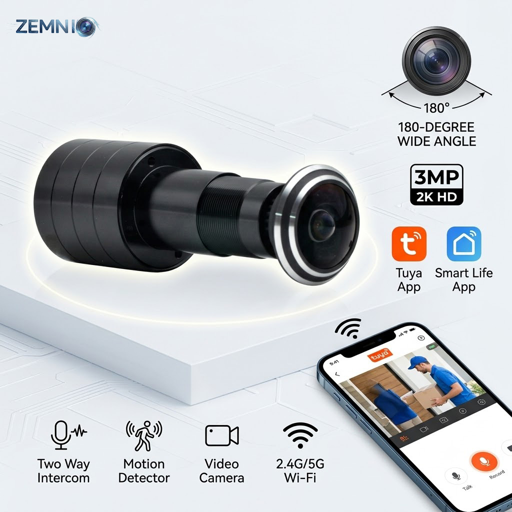 Peephole Camera Viewer - Kamera do wizjera 3MP 2K WiFi,