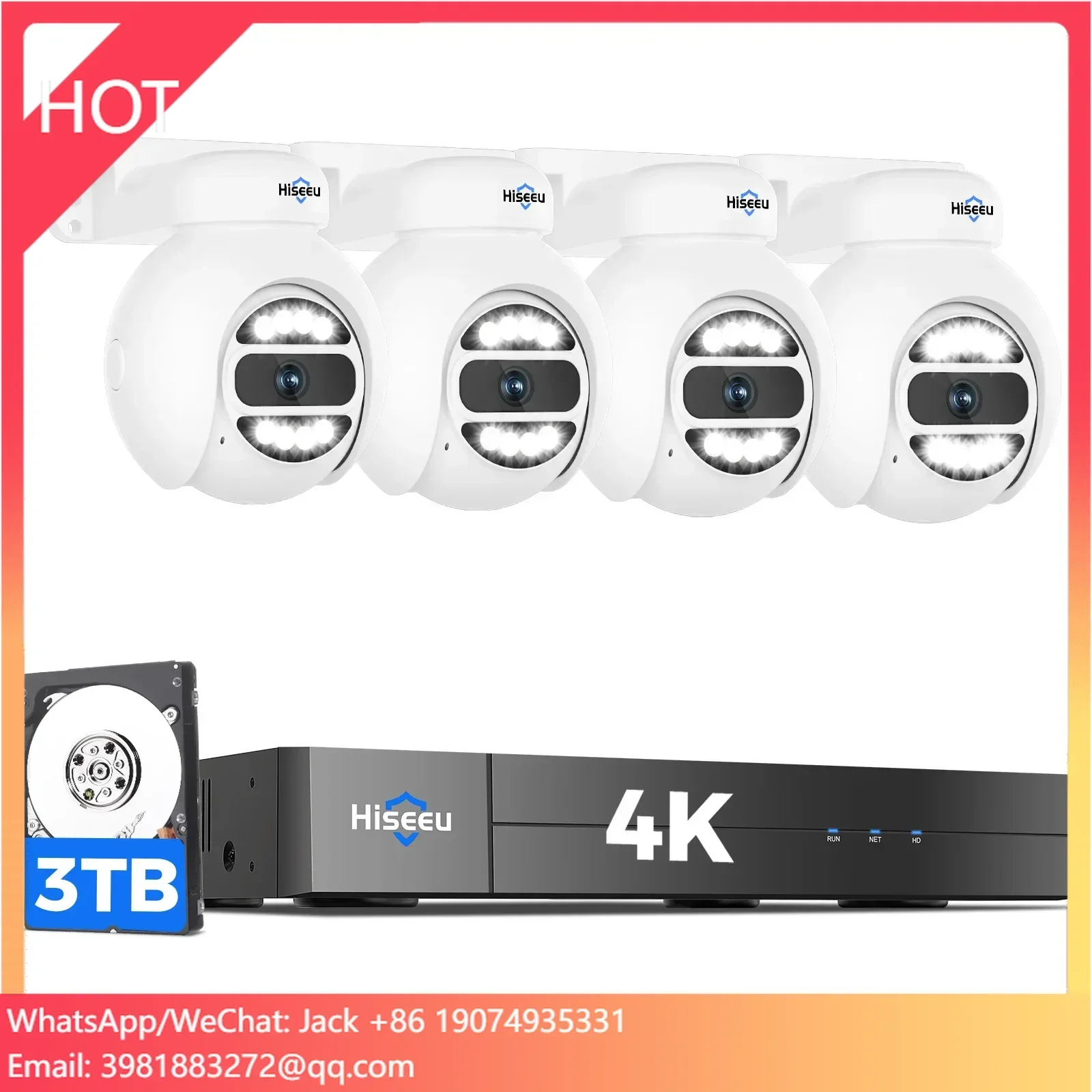 Home Security And Camera Systems - Hiseeu Automatyczne Śledzenie 5MP PoE NVR