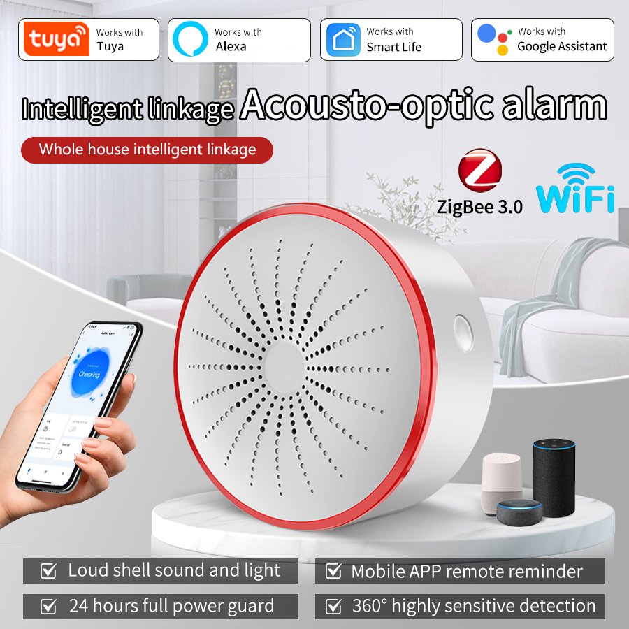 Sim Gsm Alarm - Inteligentna syrena alarmowa Tuya WiFi ZigBee,