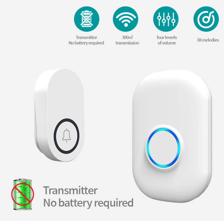 Home Security Ring - 58 dzwonek Self-Power bezprzewodowy alarm powitanie