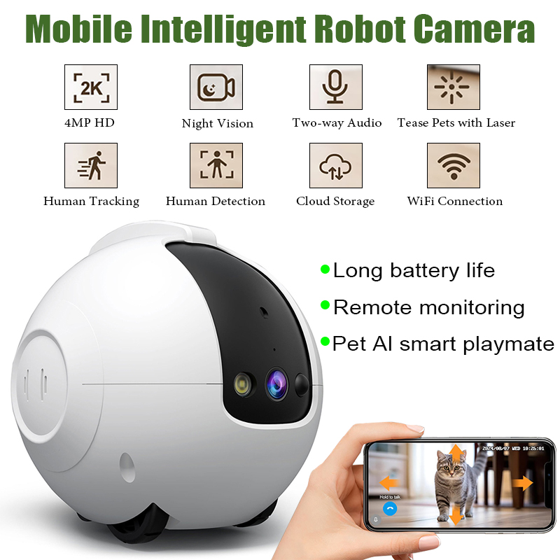 Home Security Robot Dog - Kamera bezpieczeństwa do domu, mobilna inteligentna