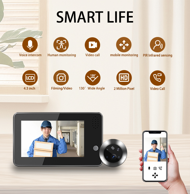 Home Security Video Cameras - 4,3-calowy inteligentny dzwonek do drzwi Tuya