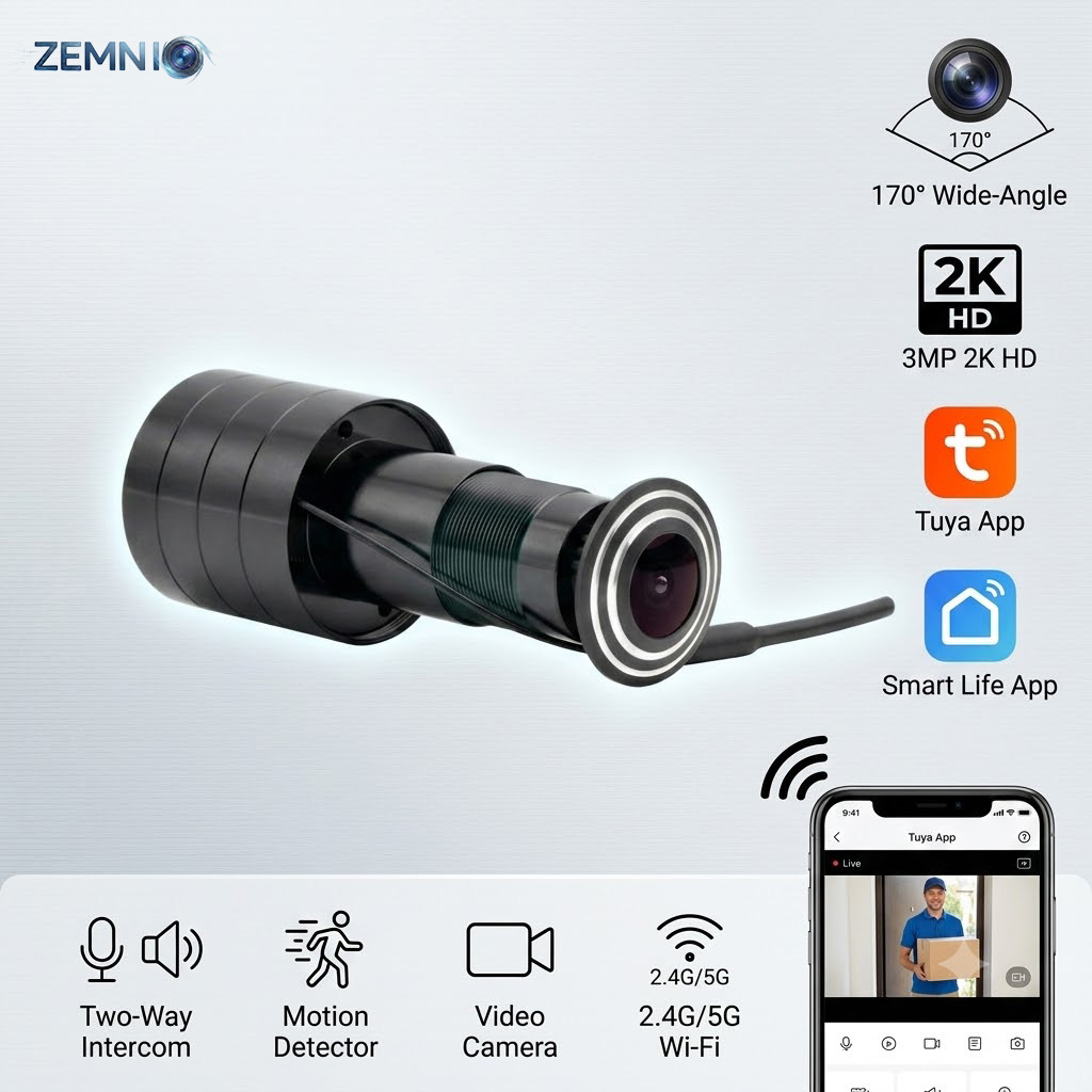 Peephole Camera Viewer - Kamera do wizjera w drzwiach 3MP