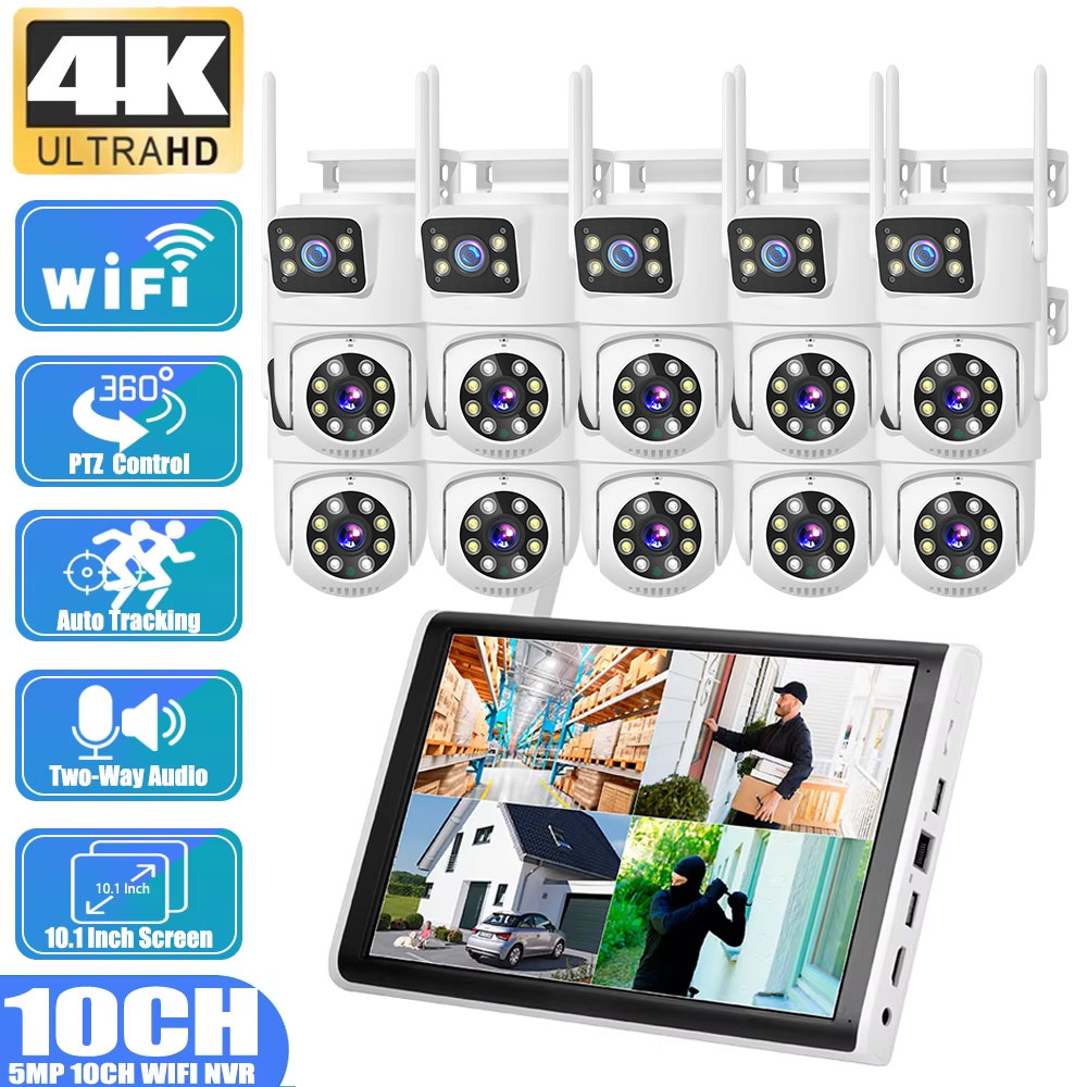 Home Security And Camera Systems - Kamera PTZ z podwójnym obiektywem 8MP