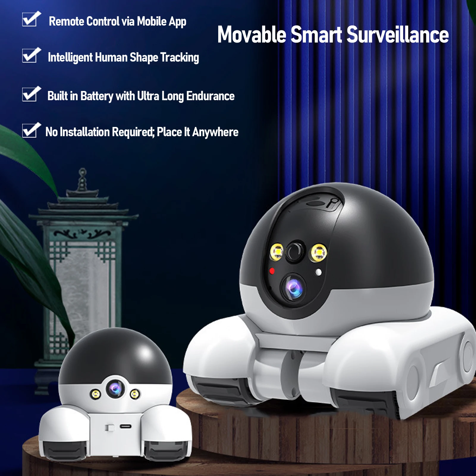 Home Security Robot Dog - Wewnętrzna kamera bezpieczeństwa 2MP z podwójnym