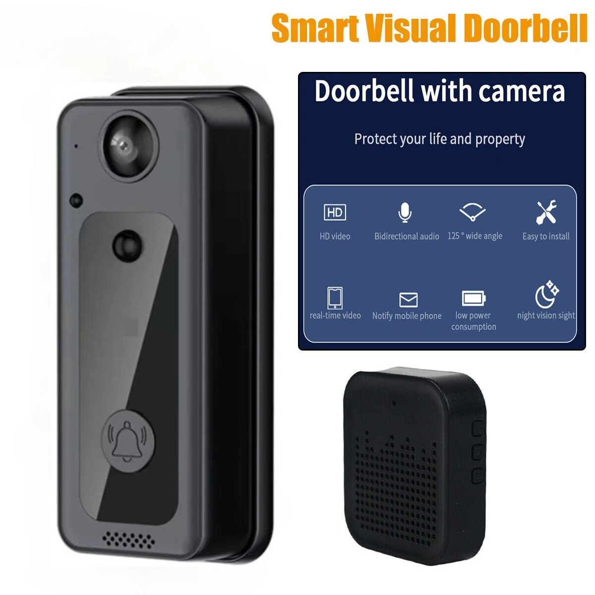 Home Security Ring Camera - Bezprzewodowe dzwonki do drzwi WiFi Wideodomofon