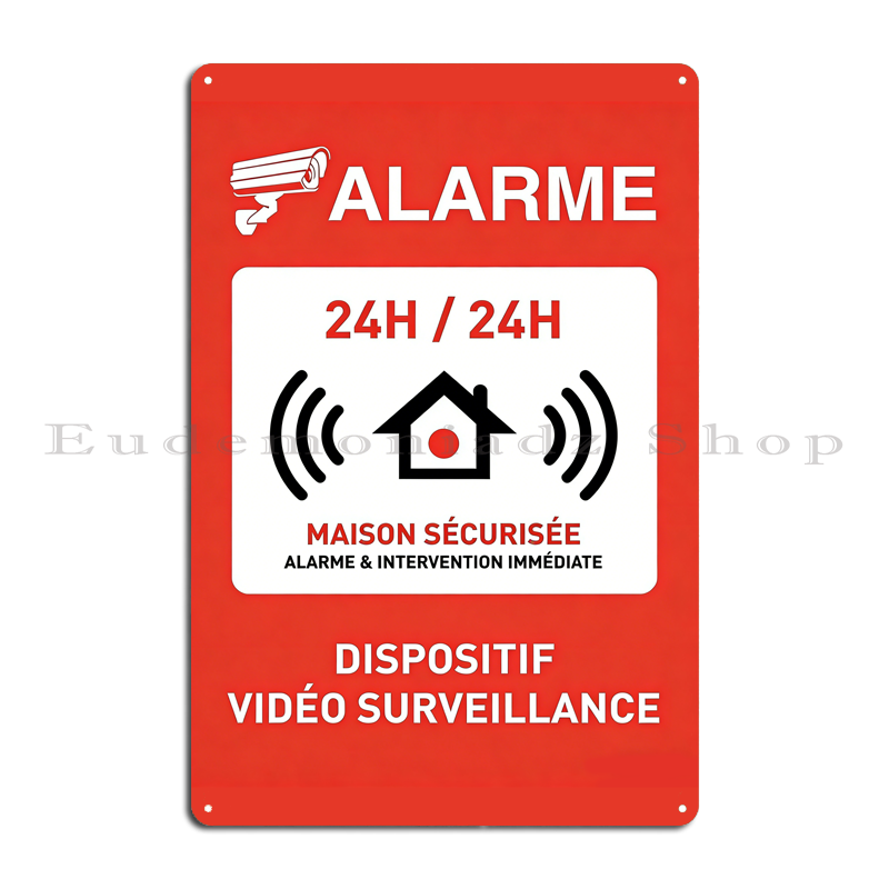 Retro Metalowy Znak Alarmowy 2 – Home Security Upgrades recenzja i cena