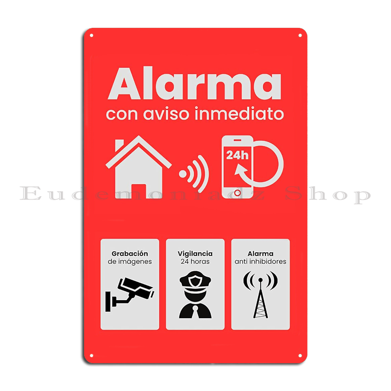 Retro Metalowy Znak Alarmowy 2 – Home Security Upgrades recenzja i cena