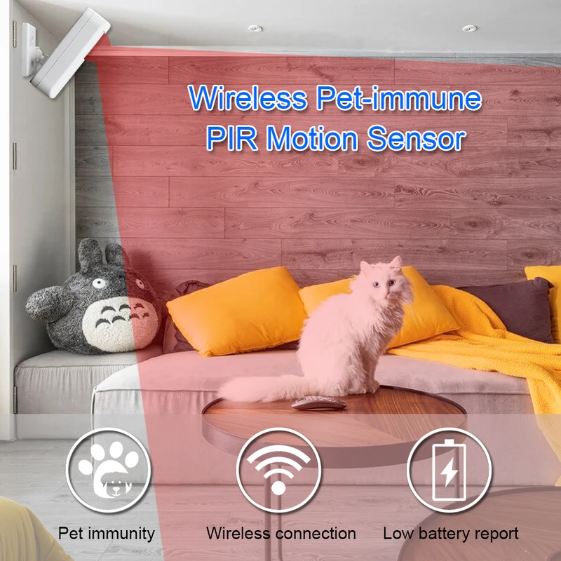 Biały bezprzewodowy 433MHz czu – Pet Immune Pir Sensor recenzja i cena